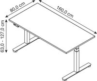 HAMMERBACHER XDSM16 elektrisch höhenverstellbarer...