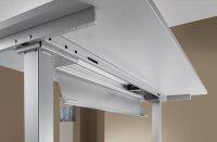 HAMMERBACHER XDSM16 elektrisch höhenverstellbarer Schreibtisch weiß rechteckig, T-Fuß-Gestell silber 160,0 x 80,0 cm