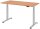 HAMMERBACHER XDSM16 elektrisch höhenverstellbarer Schreibtisch nussbaum rechteckig, T-Fuß-Gestell silber 160,0 x 80,0 cm