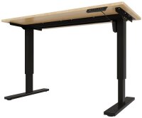 BISLEY E-StarterTech elektrisch höhenverstellbarer Schreibtisch kendal eiche rechteckig, T-Fuß-Gestell schwarz 120,0 x 60,0 cm