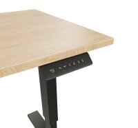 BISLEY E-StarterTech elektrisch höhenverstellbarer Schreibtisch kendal eiche rechteckig, T-Fuß-Gestell schwarz 120,0 x 60,0 cm