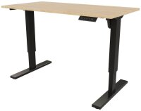 BISLEY E-StarterTech elektrisch höhenverstellbarer Schreibtisch kendal eiche rechteckig, T-Fuß-Gestell schwarz 120,0 x 60,0 cm