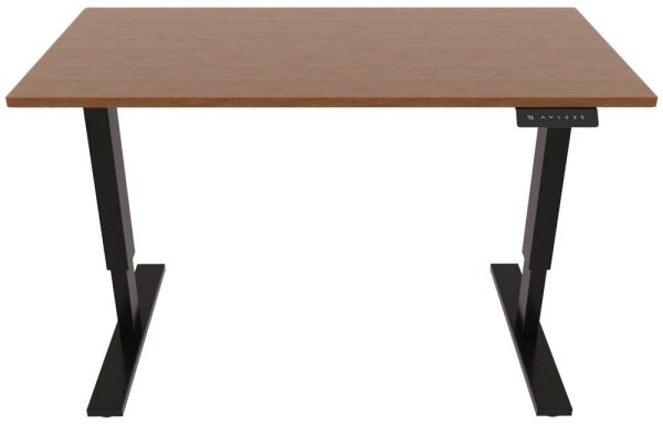 BISLEY E-StarterTech elektrisch höhenverstellbarer Schreibtisch lincoln walnuss rechteckig, T-Fuß-Gestell schwarz 120,0 x 60,0 cm