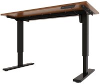 BISLEY E-StarterTech elektrisch höhenverstellbarer Schreibtisch lincoln walnuss rechteckig, T-Fuß-Gestell schwarz 120,0 x 60,0 cm