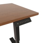 BISLEY E-StarterTech elektrisch höhenverstellbarer Schreibtisch lincoln walnuss rechteckig, T-Fuß-Gestell schwarz 120,0 x 60,0 cm