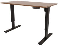 BISLEY E-StarterTech elektrisch höhenverstellbarer Schreibtisch lincoln walnuss rechteckig, T-Fuß-Gestell schwarz 120,0 x 60,0 cm