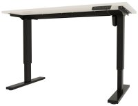 BISLEY E-StarterTech elektrisch höhenverstellbarer Schreibtisch weiß rechteckig, T-Fuß-Gestell schwarz 120,0 x 60,0 cm