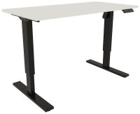 BISLEY E-StarterTech elektrisch höhenverstellbarer Schreibtisch weiß rechteckig, T-Fuß-Gestell schwarz 120,0 x 60,0 cm