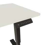 BISLEY E-StarterTech elektrisch höhenverstellbarer Schreibtisch weiß rechteckig, T-Fuß-Gestell schwarz 120,0 x 60,0 cm