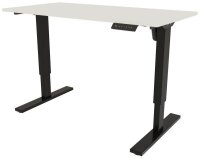 BISLEY E-StarterTech elektrisch höhenverstellbarer Schreibtisch weiß rechteckig, T-Fuß-Gestell schwarz 120,0 x 60,0 cm