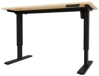 BISLEY E-StarterTech elektrisch höhenverstellbarer Schreibtisch ahorn rechteckig, T-Fuß-Gestell schwarz 120,0 x 60,0 cm