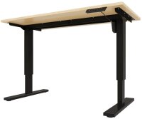 BISLEY E-StarterTech elektrisch höhenverstellbarer Schreibtisch ahorn rechteckig, T-Fuß-Gestell schwarz 120,0 x 60,0 cm