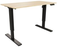 BISLEY E-StarterTech elektrisch höhenverstellbarer Schreibtisch ahorn rechteckig, T-Fuß-Gestell schwarz 120,0 x 60,0 cm