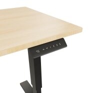 BISLEY E-StarterTech elektrisch höhenverstellbarer Schreibtisch ahorn rechteckig, T-Fuß-Gestell schwarz 120,0 x 60,0 cm