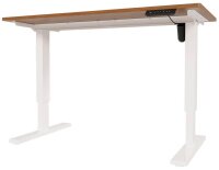 BISLEY E-StarterTech elektrisch höhenverstellbarer Schreibtisch lincoln walnuss rechteckig, T-Fuß-Gestell weiß 120,0 x 60,0 cm