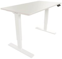 BISLEY E-StarterTech elektrisch höhenverstellbarer Schreibtisch lichtgrau rechteckig, T-Fuß-Gestell weiß 140,0 x 80,0 cm