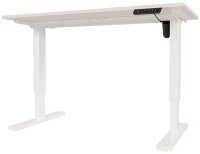 BISLEY E-StarterTech elektrisch höhenverstellbarer Schreibtisch lichtgrau rechteckig, T-Fuß-Gestell weiß 140,0 x 80,0 cm