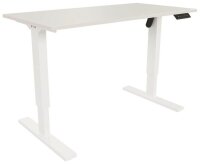 BISLEY E-StarterTech elektrisch höhenverstellbarer Schreibtisch lichtgrau rechteckig, T-Fuß-Gestell weiß 140,0 x 80,0 cm