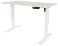 BISLEY E-StarterTech elektrisch höhenverstellbarer Schreibtisch lichtgrau rechteckig, T-Fuß-Gestell weiß 140,0 x 80,0 cm