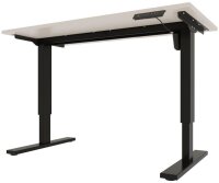 BISLEY E-StarterTech elektrisch höhenverstellbarer Schreibtisch lichtgrau rechteckig, T-Fuß-Gestell schwarz 160,0 x 80,0 cm