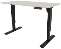 BISLEY E-StarterTech elektrisch höhenverstellbarer Schreibtisch lichtgrau rechteckig, T-Fuß-Gestell schwarz 160,0 x 80,0 cm