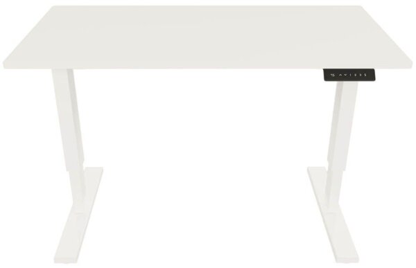 BISLEY E-StarterTech elektrisch höhenverstellbarer Schreibtisch weiß rechteckig, T-Fuß-Gestell weiß 140,0 x 80,0 cm