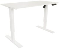 BISLEY E-StarterTech elektrisch höhenverstellbarer Schreibtisch weiß rechteckig, T-Fuß-Gestell weiß 140,0 x 80,0 cm