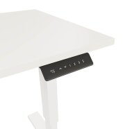 BISLEY E-StarterTech elektrisch höhenverstellbarer Schreibtisch weiß rechteckig, T-Fuß-Gestell weiß 140,0 x 80,0 cm