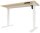 BISLEY E-StarterTech elektrisch höhenverstellbarer Schreibtisch kendal eiche rechteckig, T-Fuß-Gestell weiß 140,0 x 80,0 cm