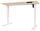 BISLEY E-StarterTech elektrisch höhenverstellbarer Schreibtisch ahorn rechteckig, T-Fuß-Gestell weiß 140,0 x 80,0 cm