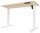 BISLEY E-StarterTech elektrisch höhenverstellbarer Schreibtisch ahorn rechteckig, T-Fuß-Gestell weiß 140,0 x 80,0 cm
