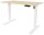 BISLEY E-StarterTech elektrisch höhenverstellbarer Schreibtisch ahorn rechteckig, T-Fuß-Gestell weiß 140,0 x 80,0 cm
