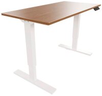 BISLEY E-StarterTech elektrisch höhenverstellbarer Schreibtisch lincoln walnuss rechteckig, T-Fuß-Gestell weiß 160,0 x 80,0 cm