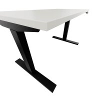 BISLEY E-WonderTech elektrisch höhenverstellbarer Schreibtisch weiß rechteckig, T-Fuß-Gestell schwarz 120,0 x 60,0 cm