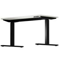 BISLEY E-WonderTech elektrisch höhenverstellbarer Schreibtisch weiß rechteckig, T-Fuß-Gestell schwarz 120,0 x 60,0 cm