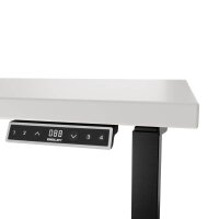BISLEY E-WonderTech elektrisch höhenverstellbarer Schreibtisch lichtgrau rechteckig, T-Fuß-Gestell schwarz 180,0 x 80,0 cm
