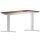 BISLEY E-WonderTech elektrisch höhenverstellbarer Schreibtisch lincoln walnuss rechteckig, T-Fuß-Gestell weiß 120,0 x 60,0 cm