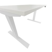 BISLEY E-WonderTech elektrisch höhenverstellbarer Schreibtisch weiß rechteckig, T-Fuß-Gestell weiß 120,0 x 60,0 cm