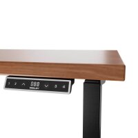 BISLEY E-WonderTech elektrisch höhenverstellbarer Schreibtisch lincoln walnuss rechteckig, T-Fuß-Gestell schwarz 120,0 x 60,0 cm