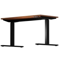 BISLEY E-WonderTech elektrisch höhenverstellbarer Schreibtisch lincoln walnuss rechteckig, T-Fuß-Gestell schwarz 120,0 x 60,0 cm