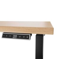 BISLEY E-WonderTech elektrisch höhenverstellbarer Schreibtisch kendal eiche rechteckig, T-Fuß-Gestell schwarz 120,0 x 60,0 cm