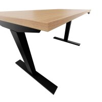BISLEY E-WonderTech elektrisch höhenverstellbarer Schreibtisch kendal eiche rechteckig, T-Fuß-Gestell schwarz 120,0 x 60,0 cm