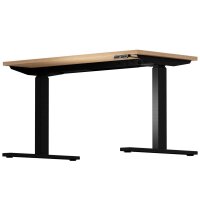 BISLEY E-WonderTech elektrisch höhenverstellbarer Schreibtisch kendal eiche rechteckig, T-Fuß-Gestell schwarz 120,0 x 60,0 cm