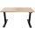 BISLEY E-WonderTech elektrisch höhenverstellbarer Schreibtisch kendal eiche rechteckig, T-Fuß-Gestell schwarz 120,0 x 60,0 cm