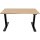 BISLEY E-WonderTech elektrisch höhenverstellbarer Schreibtisch ahorn rechteckig, T-Fuß-Gestell schwarz 120,0 x 60,0 cm