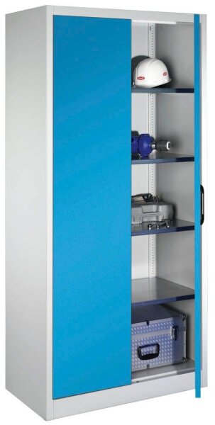 CP Stahlschrank 08921-00 S10110 lichtblau, lichtgrau 4 Fachböden 93,0 x 50,0 x 195,0 cm, aufgebaut, 1 St.
