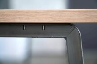 HAMMERBACHER Stehtisch-Set Meeting Point Industrial asteiche rechteckig, 4-Fuß-Gestell grau, 175,0 x 68,0 x 104,2 cm