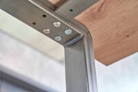 HAMMERBACHER Stehtisch-Set Meeting Point Industrial asteiche rechteckig, 4-Fuß-Gestell grau, 175,0 x 68,0 x 104,2 cm