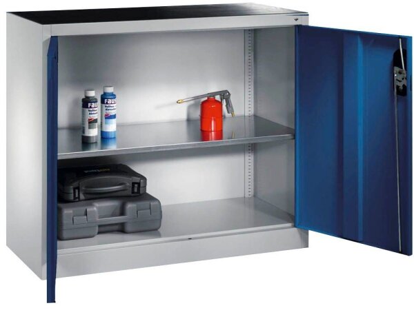 CP Stahlschrank 8830-000 S10203 lichtgrau, enzianblau 1 Fachboden 120,0 x 40,0 x 100,0 cm, aufgebaut, 1 St.