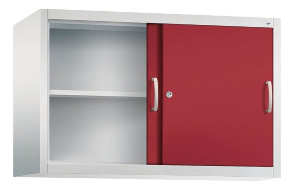 CP Aufsatz-Schiebetürenschrank C 2000 Acurado, 2045-00 S10092 lichtgrau, rubinrot 1 Fachboden 120,0 x 40,0 x 79,0 cm